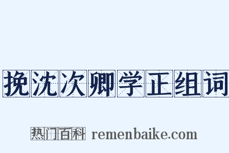 挽沈次卿学正组词是什么意思的图片